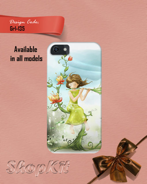 Girl singing while sitting on tree design for iphone 6S cover case