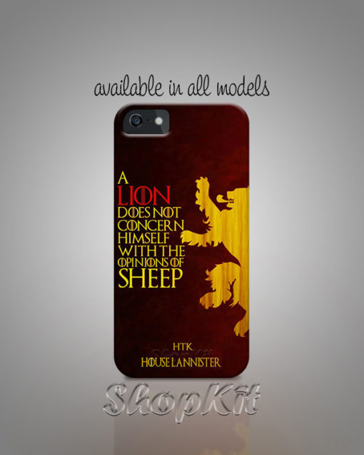 Quote from game of thrones written on mobile cover