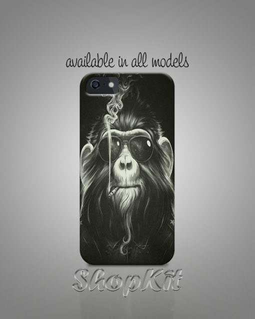 monkey wearing glasses and smoking the cigrette mobile cover