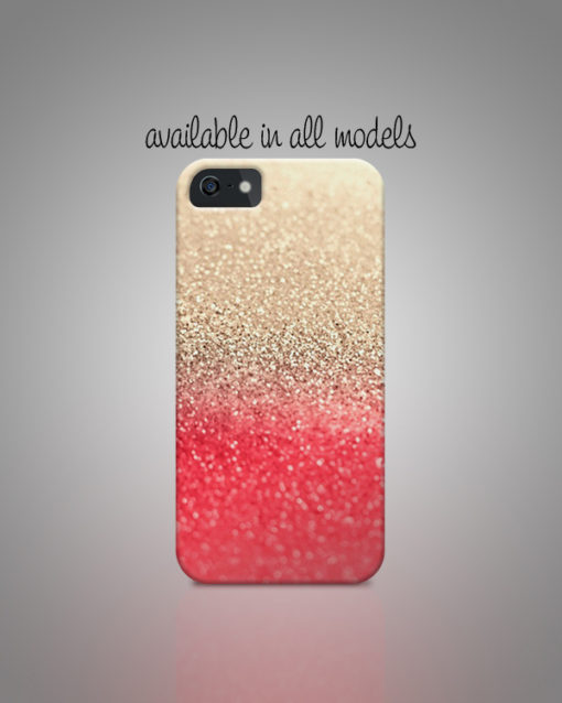 Golden and red sprinkles on mobile cover