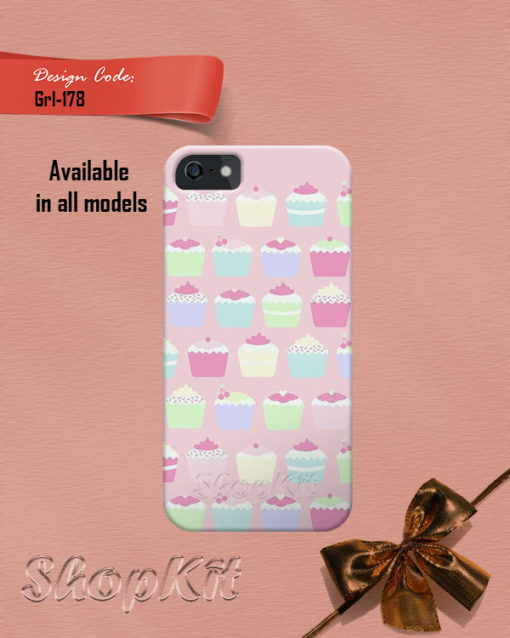 Colorful cupcakes pattern for customize mobile cover