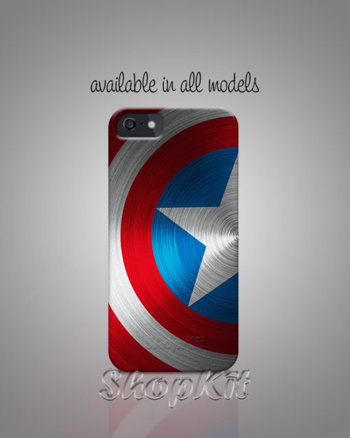 Captain America shield printed on customize printed mobile cover