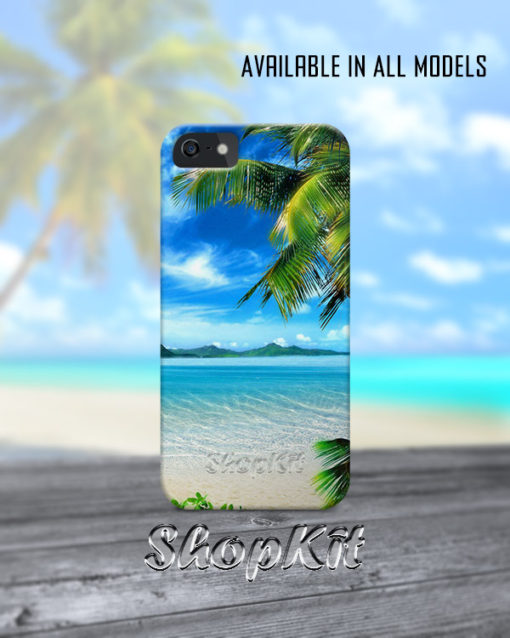 palm trees on beach mobile cover